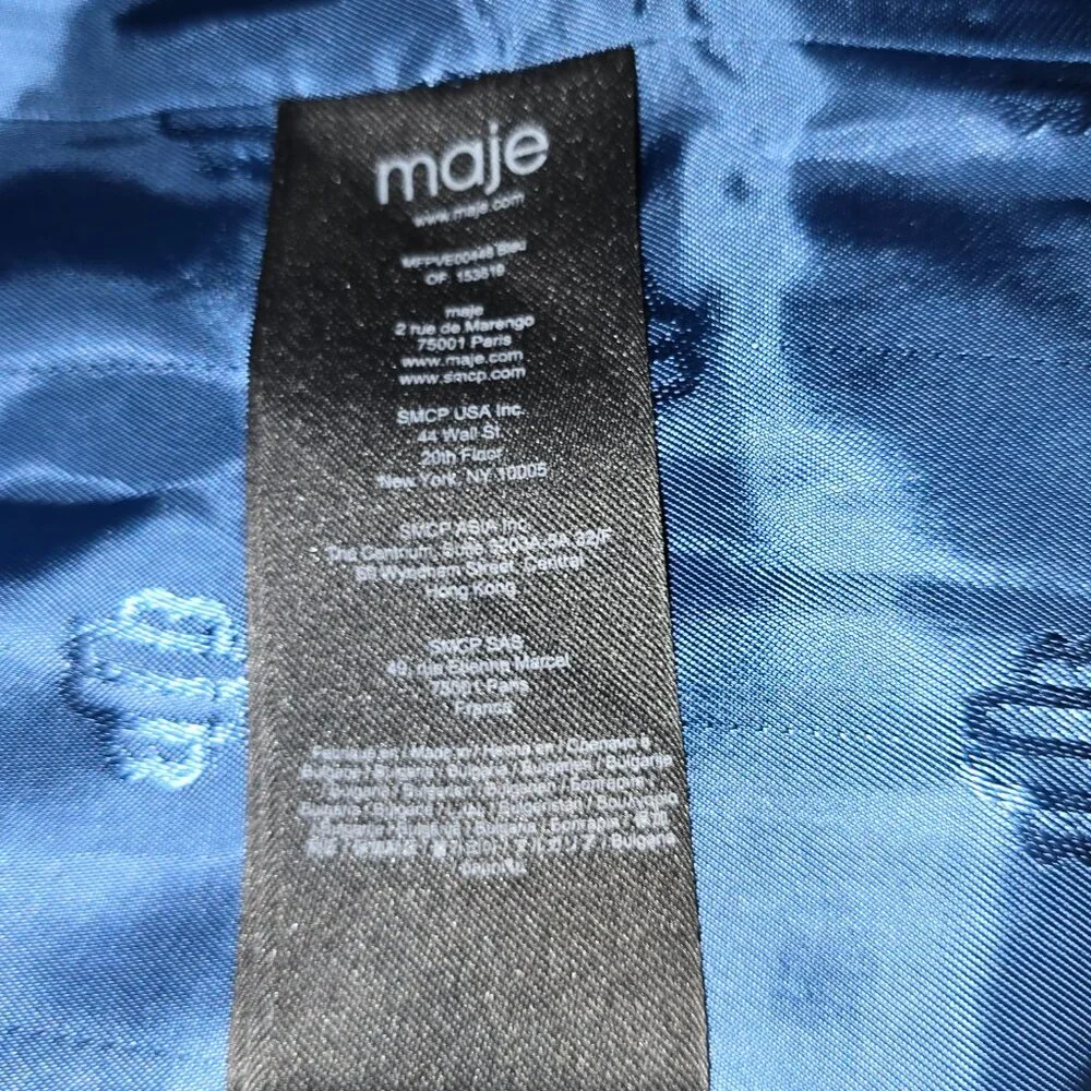 Maje Valex Blazer in Blue, various sizes, NWT - Picture 5 of 5